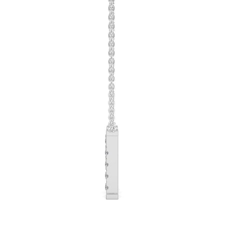 M Bound Initial Pendant with Lab-Grown Diamonds and Attached Chain 0.25cts