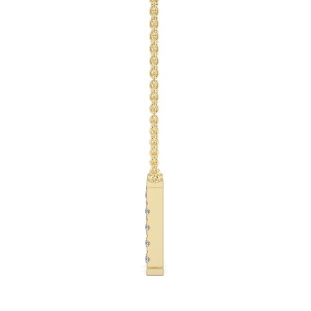 M Bound Initial Pendant with Lab-Grown Diamonds and Attached Chain 0.25cts
