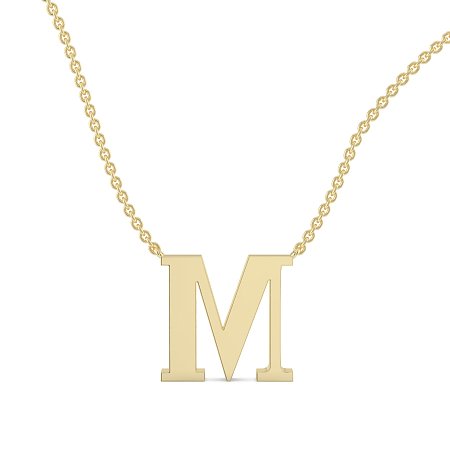 M Bound Initial Pendant with Lab-Grown Diamonds and Attached Chain 0.25cts