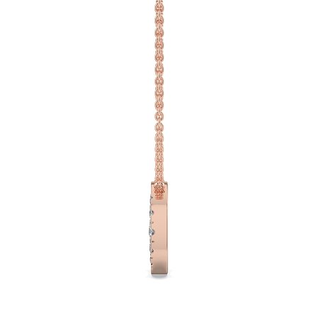 O Bound Initial Pendant with Lab-Grown Diamonds and Attached Chain 0.19cts
