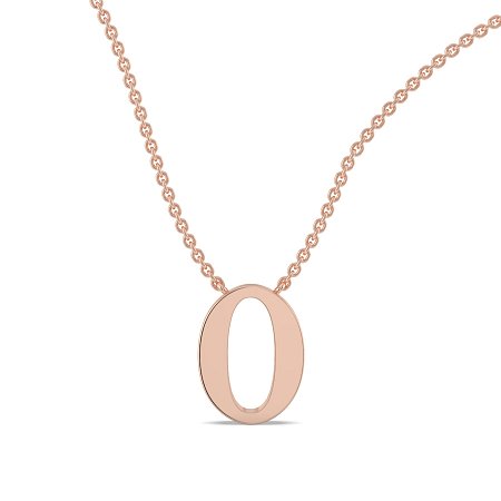 O Bound Initial Pendant with Lab-Grown Diamonds and Attached Chain 0.19cts