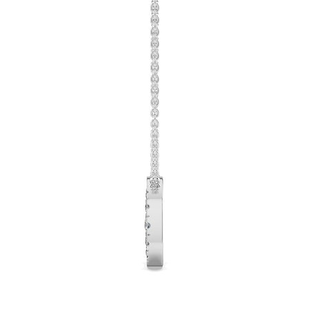 O Bound Initial Pendant with Lab-Grown Diamonds and Attached Chain 0.19cts