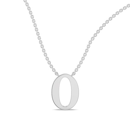 O Bound Initial Pendant with Lab-Grown Diamonds and Attached Chain 0.19cts