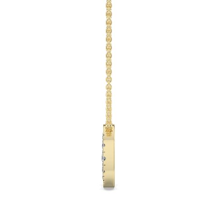 O Bound Initial Pendant with Lab-Grown Diamonds and Attached Chain 0.19cts