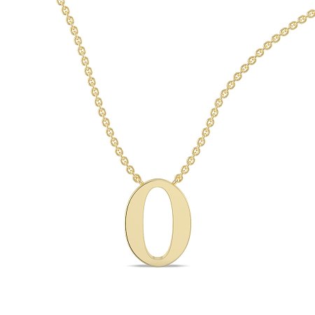O Bound Initial Pendant with Lab-Grown Diamonds and Attached Chain 0.19cts