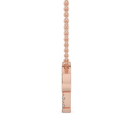 P Bound Initial Pendant with Lab-Grown Diamonds and Attached Chain 0.09cts
