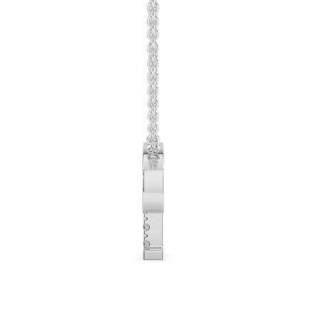 P Bound Initial Pendant with Lab-Grown Diamonds and Attached Chain 0.09cts