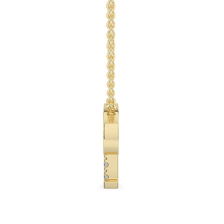 P Bound Initial Pendant with Lab-Grown Diamonds and Attached Chain 0.09cts
