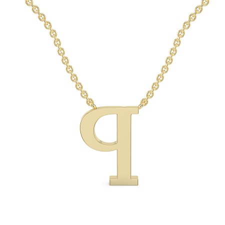 P Bound Initial Pendant with Lab-Grown Diamonds and Attached Chain 0.09cts