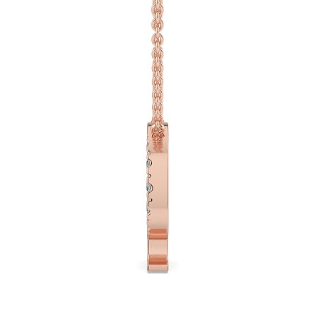 Q Bound Initial Pendant with Lab-Grown Diamonds and Attached Chain 0.19cts