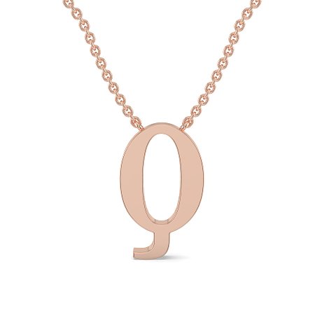 Q Bound Initial Pendant with Lab-Grown Diamonds and Attached Chain 0.19cts