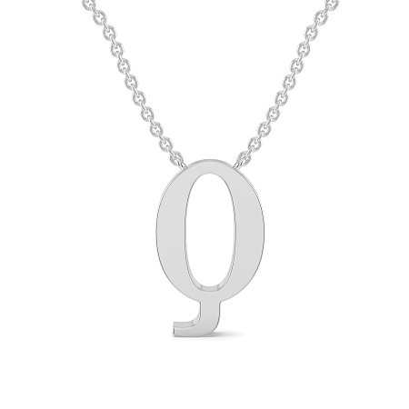 Q Bound Initial Pendant with Lab-Grown Diamonds and Attached Chain 0.19cts