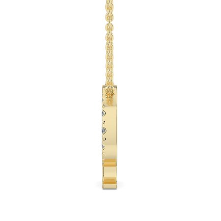 Q Bound Initial Pendant with Lab-Grown Diamonds and Attached Chain 0.19cts