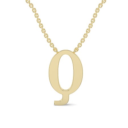 Q Bound Initial Pendant with Lab-Grown Diamonds and Attached Chain 0.19cts