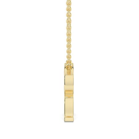 R Bound Initial Pendant with Lab-Grown Diamonds and Attached Chain 0.09cts