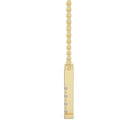 T Bound Initial Pendant with Lab-Grown Diamonds and Attached Chain 0.09cts