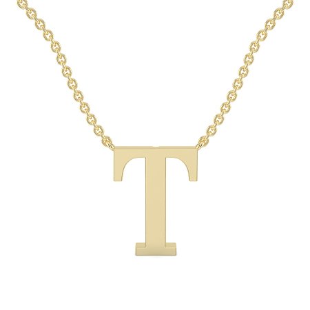 T Bound Initial Pendant with Lab-Grown Diamonds and Attached Chain 0.09cts