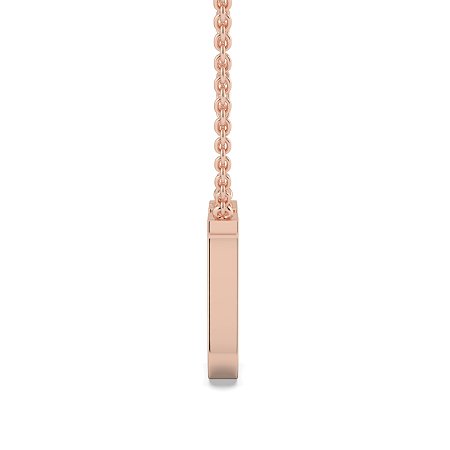 U Bound Initial Pendant with Lab-Grown Diamonds and Attached Chain 0.08cts