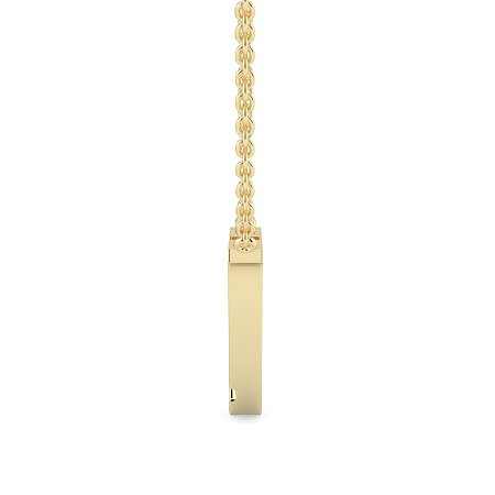 V Bound Initial Pendant with Lab-Grown Diamonds and Attached Chain 0.08cts