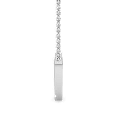 W Bound Initial Pendant with Lab-Grown Diamonds and Attached Chain 0.15cts