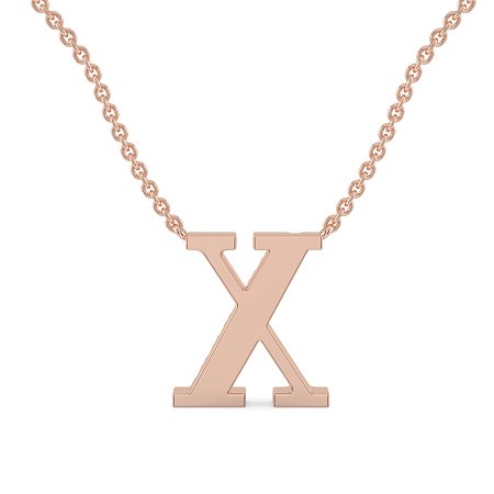 X Bound Initial Pendant with Lab-Grown Diamonds and Attached Chain 0.11cts