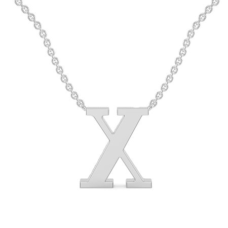 X Bound Initial Pendant with Lab-Grown Diamonds and Attached Chain 0.11cts