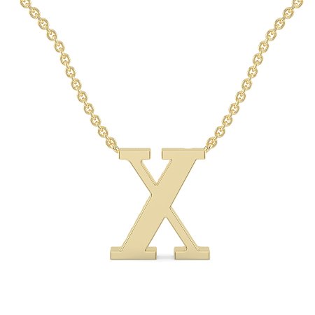 X Bound Initial Pendant with Lab-Grown Diamonds and Attached Chain 0.11cts