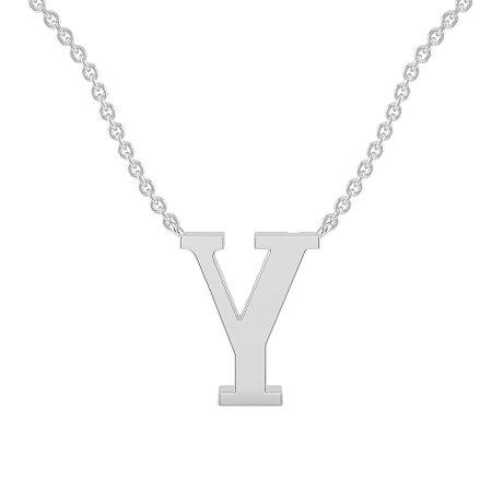 Y Bound Initial Pendant with Lab-Grown Diamonds and Attached Chain 0.09cts