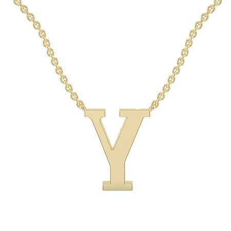 Y Bound Initial Pendant with Lab-Grown Diamonds and Attached Chain 0.09cts