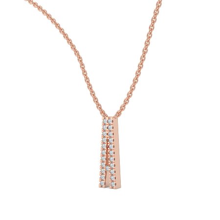 A Eternal Initial Pendant with Lab-Grown Diamonds and Attached Chain 0.09cts
