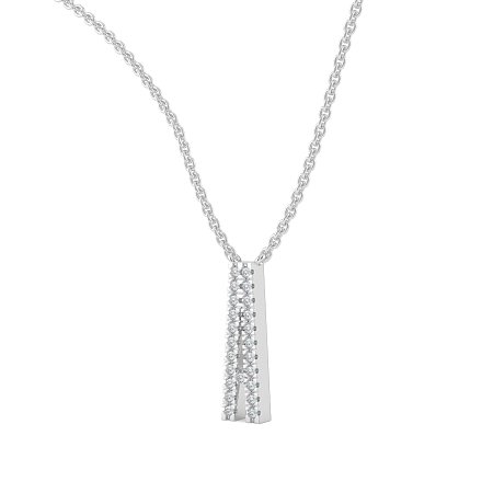 A Eternal Initial Pendant with Lab-Grown Diamonds and Attached Chain 0.09cts