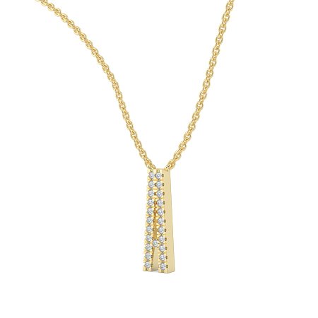 A Eternal Initial Pendant with Lab-Grown Diamonds and Attached Chain 0.09cts