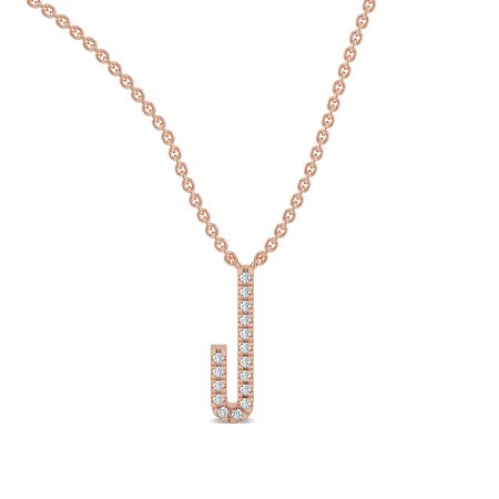 J Eternal Initial Pendant with Lab-Grown Diamonds and Attached Chain 0.07cts