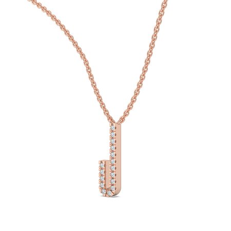 J Eternal Initial Pendant with Lab-Grown Diamonds and Attached Chain 0.07cts