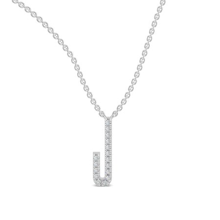 J Eternal Initial Pendant with Lab-Grown Diamonds and Attached Chain 0.07cts