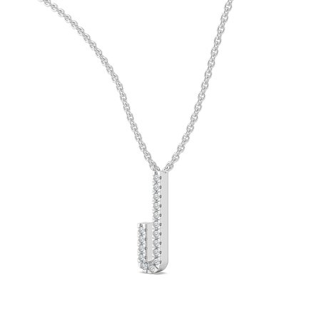 J Eternal Initial Pendant with Lab-Grown Diamonds and Attached Chain 0.07cts