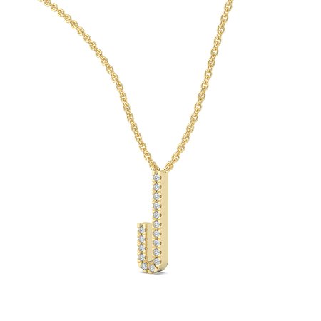J Eternal Initial Pendant with Lab-Grown Diamonds and Attached Chain 0.07cts