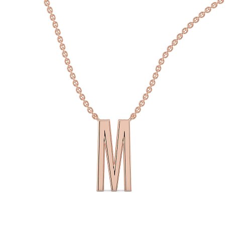 M Eternal Initial Pendant with Lab-Grown Diamonds and Attached Chain 0.16cts