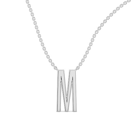 M Eternal Initial Pendant with Lab-Grown Diamonds and Attached Chain 0.16cts