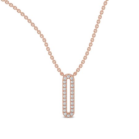O Eternal Initial Pendant with Lab-Grown Diamonds and Attached Chain 0.10cts