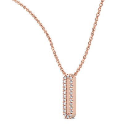 O Eternal Initial Pendant with Lab-Grown Diamonds and Attached Chain 0.10cts