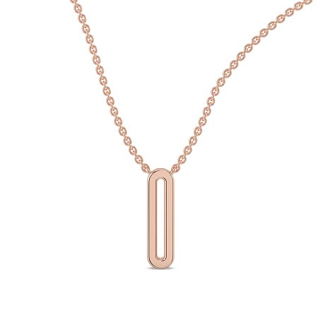 O Eternal Initial Pendant with Lab-Grown Diamonds and Attached Chain 0.10cts
