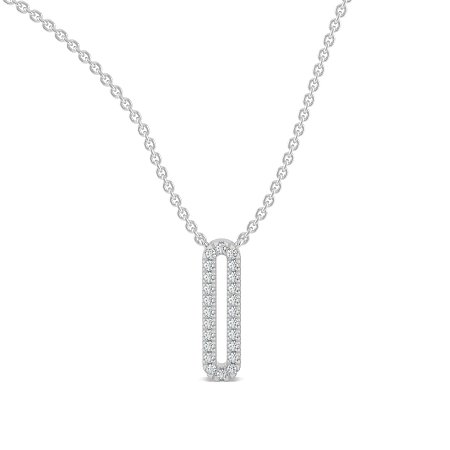 O Eternal Initial Pendant with Lab-Grown Diamonds and Attached Chain 0.10cts