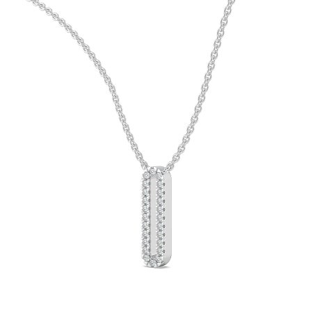 O Eternal Initial Pendant with Lab-Grown Diamonds and Attached Chain 0.10cts