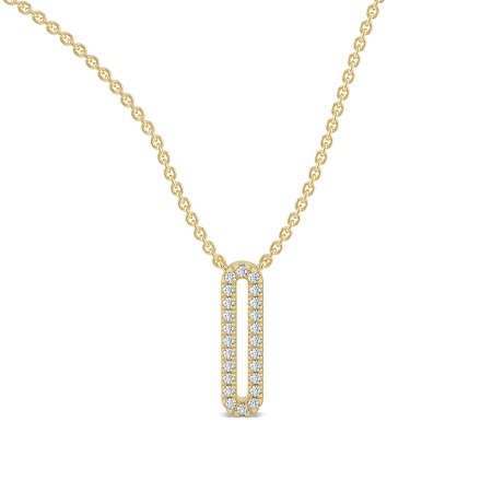 O Eternal Initial Pendant with Lab-Grown Diamonds and Attached Chain 0.10cts