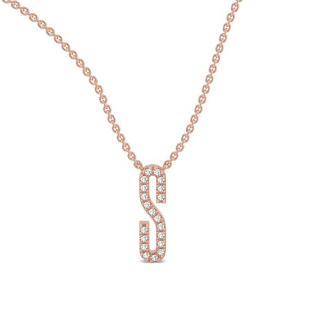 S Eternal Initial Pendant with Lab-Grown Diamonds and Attached Chain 0.08cts