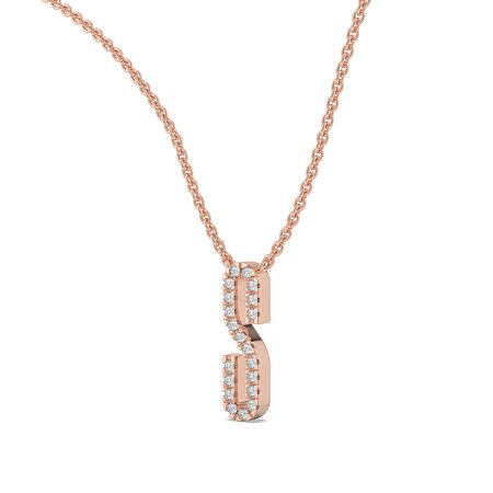 S Eternal Initial Pendant with Lab-Grown Diamonds and Attached Chain 0.08cts