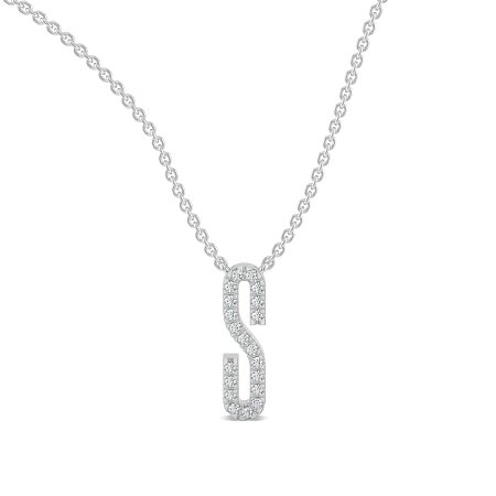 S Eternal Initial Pendant with Lab-Grown Diamonds and Attached Chain 0.08cts