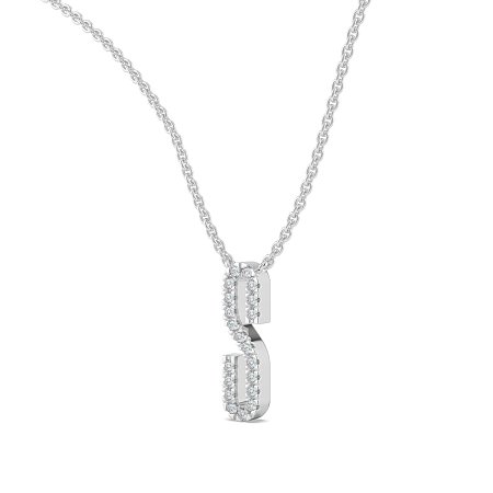 S Eternal Initial Pendant with Lab-Grown Diamonds and Attached Chain 0.08cts