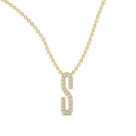 S Eternal Initial Pendant with Lab-Grown Diamonds and Attached Chain 0.08cts